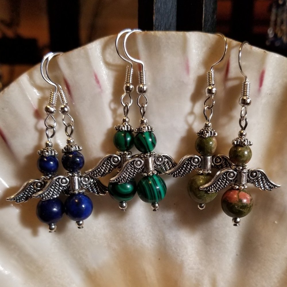 BOGO FREE Asst. Natural Stone Angel Earrings